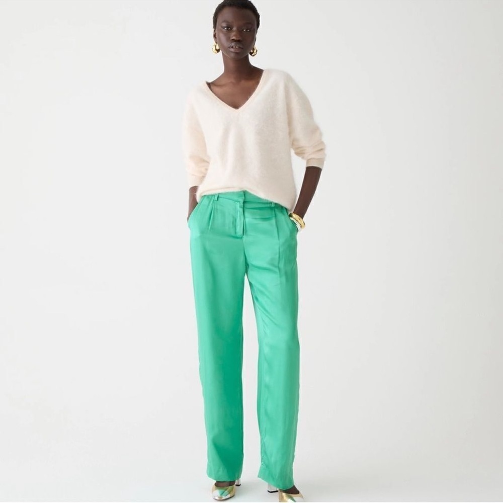 JCREW Seagreen silky green pants size 16 NWT